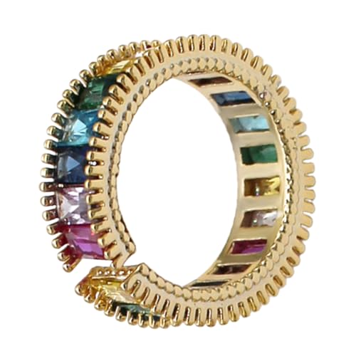 FOMIYES Verstellbarer Vintage Offener Ring in Regenbogenfarbe Modischer Damen Schmuck Retro Boho Ring Für Verschiedene Anlässe Zarter Fingerring Für Mädchen Und Frauen Einzigartiger von FOMIYES