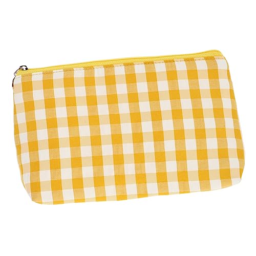 FOMIYES 1stk Handtasche Reisen Schminktaschen Für Frauen Süße Schminktäschchen Kosmetiktasche Schminktasche Reißverschluss Kulturbeutel Plaid Reißverschlusstasche Segeltuch Fräulein von FOMIYES