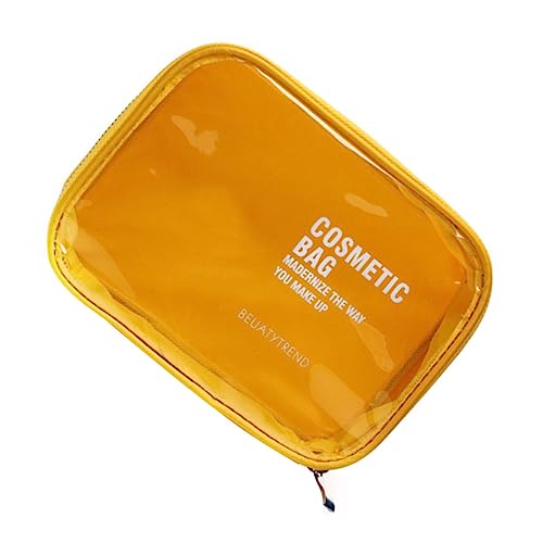 FOMIYES 1 Trendige Einkaufstasche Durchsichtige Reißverschlusstaschen Wasserabweisende Einkaufstasche Durchsichtige Kosmetiktasche Make-Up-Pinsel-Handtasche PVC-Organizer Gelbe von FOMIYES