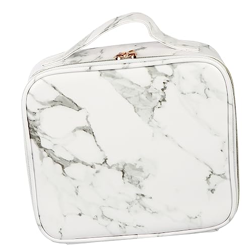 FOMIYES 1stk Kosmetikkoffer Aus Marmor Lagerung Tasche Für M?dchen Schminktaschen Für Damen Schminktasche Für Damen Make- up Tasche Für Reise Fräulein Nylon Weiß Container Tragbar von FOMIYES