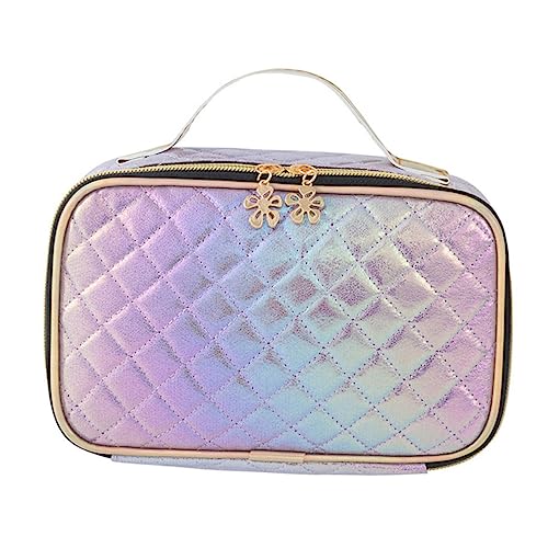 FOMIYES 1stk Rhombus Kosmetiktasche Große Kosmetikkoffer Make-up-Taschen-Organizer Schminksets Für Damen Große Kulturtasche Pu Multifunktion Violett Reisen Aufbewahrungstasche von FOMIYES