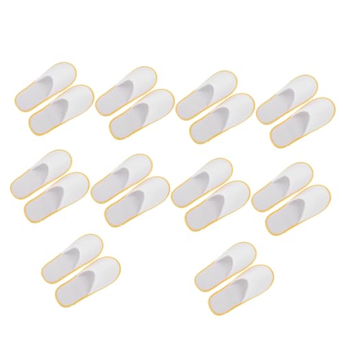 FOMIYES 10 Paare Einweg Hausschuhe Hotel Slipper Damen Rutschfest Atmungsaktiv Leichte Gästepantoffeln für Innenbereich Spa Beauty Salon von FOMIYES