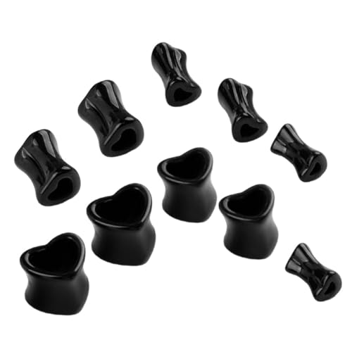 FOMIYES 10 Paare Herzförmige Kunststoff Ohr Expander Leicht Langlebig Für Damen Herren Ohrgauges Ohrpiercing Schmuck Zubehör von FOMIYES