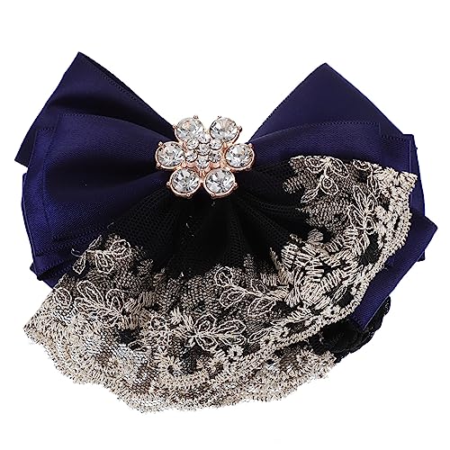 FOMIYES 10 Stk Haarnetze für Frauen Haarschmuck für Frauen Haarnetz-Clip Haarnetz für Restaurant Schleifenclips für Brötchenhülle Polyester-Spitze-Strass-Stahl-Clip Blue von FOMIYES