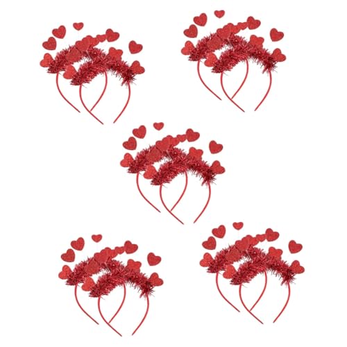 FOMIYES 10 Stk Liebe Stirnband Accessoires Verkleiden Rotes Herz-kopfstück Süßes Pailletten-feiertags-stirnband Valentinstag Herz Stirnband Haarbänder Damen Hochzeit Plastik Partybedarf von FOMIYES