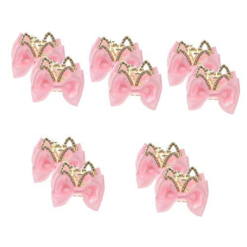 FOMIYES 10 Stk Schleife Haarnadel Bogenklammern Für Damen Schleifen Für Die Haare Mädchen Verbeugt Sich Mädchen Beugt Sich Für Haare Mini-haarspange Ohr Metall Rosa Ausgabekarte Kind von FOMIYES