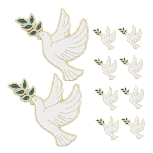 FOMIYES 10stücke Friedenstaube-anstecker Aus Metall Für Damen Vogel-brosche Mit Olivenzweig Kleidungsbrosche Für Hüte Und Pullover Friedenssymbol-accessoire von FOMIYES
