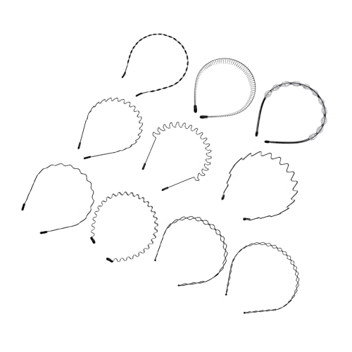 FOMIYES 10st Gewelltes Stirnband Flexibles Haarband Aus Metall Haarbänder Aus Metall Perlenstirnband Wellenstirnband Männer Koreanische Version Einstellen Legierung Männer Und Frauen von FOMIYES