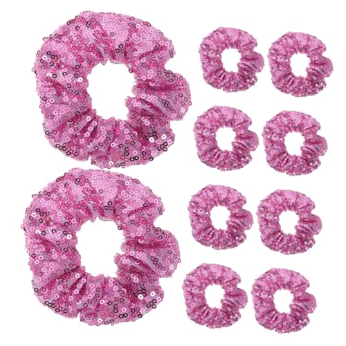 FOMIYES 10 Stück Glitzer Pailletten Haargummis für Damen Elastische Schonende Pferdeschwanzhalter mit Funkelndem Finish Vielseitig für Zöpfe Dutt Party und Festliche Anlässe von FOMIYES