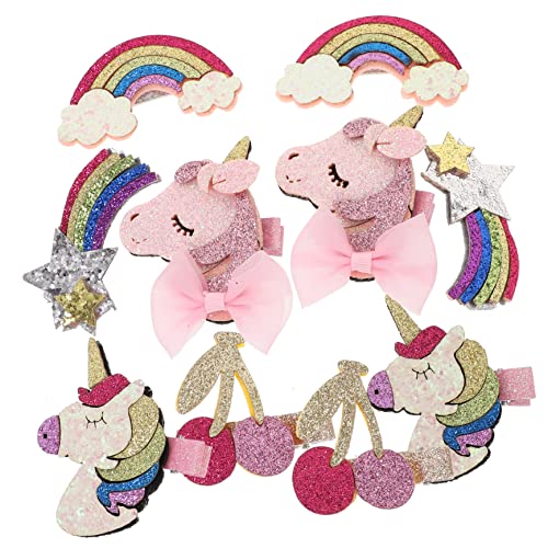 FOMIYES 10St Pailletten Haarspangen Snap-Haarspangen für Mädchen Regenbogen-Haarspangen weihnachtsdeko Haarklammer Haare für Mädchen Baby-Haarspangen für Mädchen Blitz Haarnadel Kind von FOMIYES