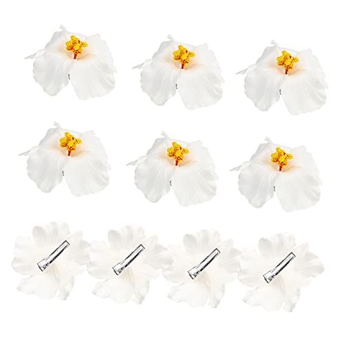 FOMIYES 10st Hula Mädchen Haarspangen Blumen-haarspange Aus Schaumstoff Künstliche Hibiskusblüten-haarspange Hochzeitsschmuck Für Brautjungfern Blumenhaar Kind Weiß Strand Künstliche von FOMIYES