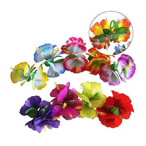 FOMIYES 10st Hawaiianische Hibiskus-haarspangen Blumenhaarspangen Für Frauen Brautkopfschmuck Für Die Hochzeit Hibiskus-haarspangen Für Frauen Haar Klammern Seidentuch Geschenk Hut Urlaub von FOMIYES