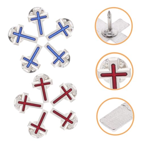 FOMIYES 10stücke Kreuz-anstecknadeln Aus Zinklegierung Für Erstkommunion Gebetsnadel-broschenanhänger Christliche Hutnadeln Krawattennadeln Passend Für Männer Und Frauen Als von FOMIYES