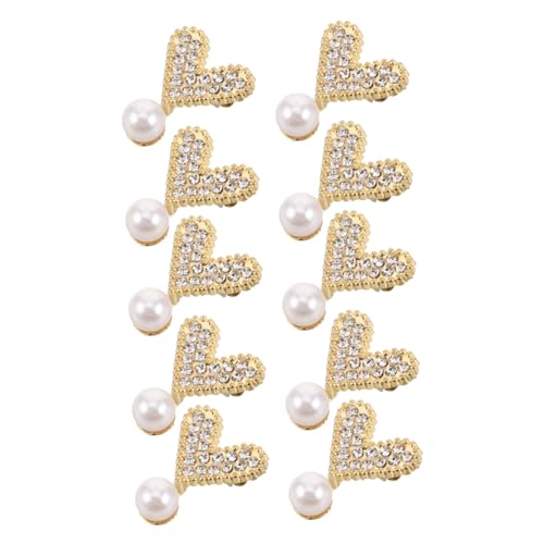 FOMIYES 10stücke Herz Brosche Mit Perlenakzent Schal Clip Und Anstecknadel Für Damenbekleidung Anzug-revers Kleid Schal Und Valentinstagsdekoration Aus Langlebiger von FOMIYES