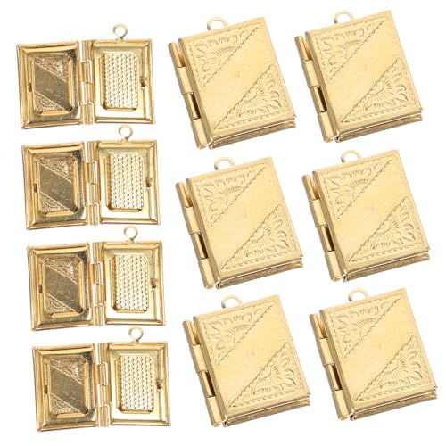 FOMIYES 10 Stück Kupferbuchspiegelbox Lesezeichen-anhänger Verschiedene Charms Für Die Schmuckherstellung Anhänger Für Schmuckherstellung Reiz Schmuckversorgungen Medaillon Charme Golden von FOMIYES