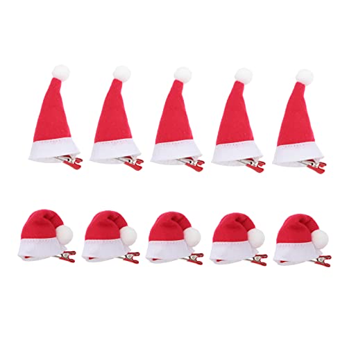 FOMIYES 10 Stk Weihnachts-Haarspangen Haarspangen für Damen Weihnachtshaarspange Haarschmuck Geschenk Weihnachtsmütze Haarspangen Haarkrokodilklemme Krawatte Haarnadel Kopfbedeckung Hut von FOMIYES