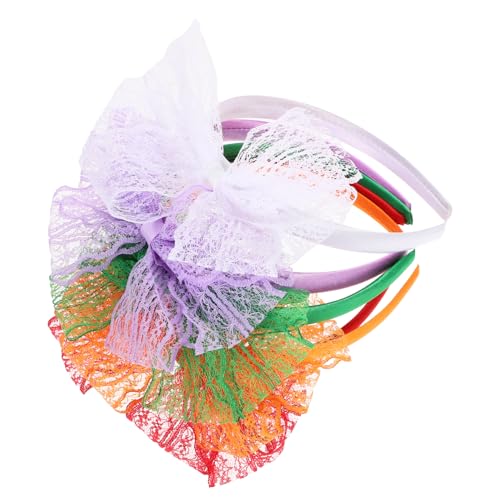 FOMIYES 10stücke Spitzen-stirnband Mit Schleife Für Teenager-mädchen Kostümzubehör Cosplay Haar Accessoire Party Headwear Bequemer Sitz Spitze Kopfschmuck von FOMIYES