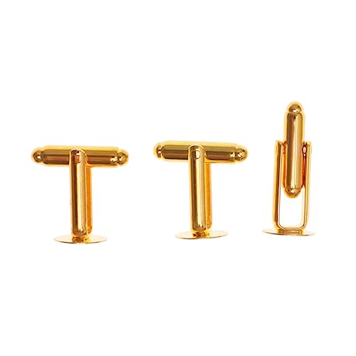 FOMIYES 10 Stück Runde Metall Manschettenknöpfe Goldene Cufflinks für Herren Französische Stil Hemdknöpfe Multifunktionale Schmuckaccessoires für Formelle und Anlässe von FOMIYES