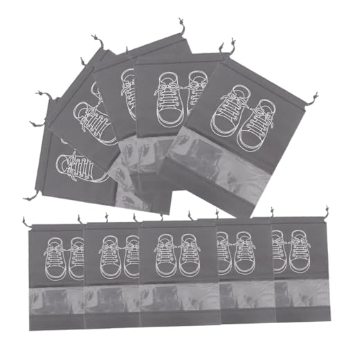 FOMIYES 10 Stück Schuhbeutel für Reise Kordelzug Aufbewahrungstaschen mit Klarsichtfenster Strapazierfähige Staubbeutel für Herren und Damenschuhe Praktische Organizer für Zuhause oder von FOMIYES