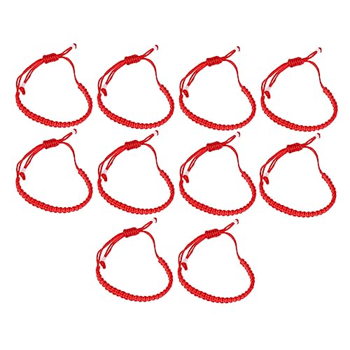FOMIYES 10 Stück Teiliges Handgefertigtes Rotes Armband Verstellbare Geflochtene Schnur Minimalistisches Schmuckstück Bequemes Langlebiges Freundschaftsarmband für Damen und Herren von FOMIYES