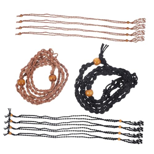 FOMIYES 10 Stück Teiliges Handgewebter Kristallsteinanhänger Wachsseil Verstellbare Netz kettenanhänger für DIY Halsketten Langlebiger Retro schmuckhalter für Damen und Bastler von FOMIYES