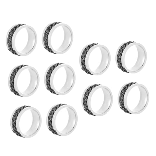 FOMIYES 10 Stück Teiliges Herren Titanstahl Ring Drehbarem Edelstahl Kettenring und Integriertem Bier Flaschenöffner Modischer Stressabbau Schmuck Langlebig Poliert Komfortabel Tragbar von FOMIYES