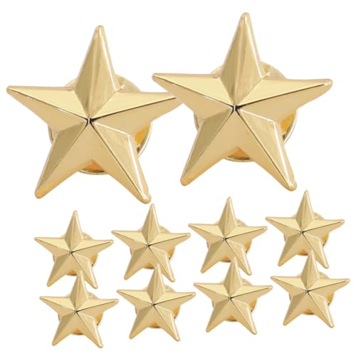 FOMIYES 10 Stück Teiliges Kupfer Stern Broschen Design Glänzend Metall Anstecknadeln für Kleidung Rucksäcke Hüte zu Independence Day und Festen von FOMIYES