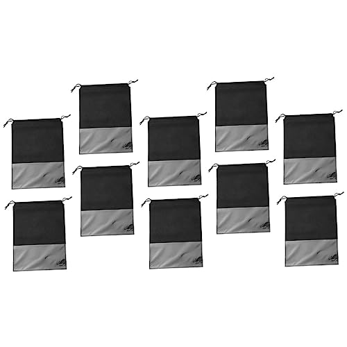 FOMIYES 10 Stück Teiliges Schuhbeutel mit Kordelzug Große Schuhaufbewahrungstaschen Atmungsaktive Nichtgewebte Reise Schuhbeutel für Herren und Damen Transparentes Sichtfenster für Koffer von FOMIYES