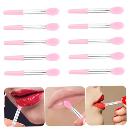 FOMIYES 10 Stück Teiliges Silikon Lippenpinsel für Frauen Hautfreundlich Langlebig mit Komfortablem Griff für Lippenstift und Cremigen Lidschatten Professionelles Make Up Werkzeug für von FOMIYES