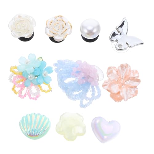 FOMIYES 10 Stück Teiliges funkelndes schuhclips mit Perlen und Schmetterlingsblumen Abnehmbare Schuhdeko Elegante Damenschuh-beschläge für Hochzeit Party und Alltag Pastellblau und Silber von FOMIYES