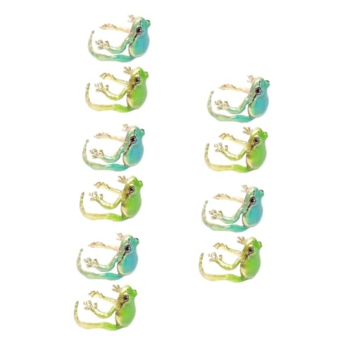 FOMIYES 10 Verstellbare Froschringe für Damen Offene Tier Ringe Niedlicher Grüner Schmuck mit Verspieltem Design Einstellbar für Verschiedene Fingergrößen Modisches Accessoire für von FOMIYES