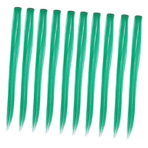 FOMIYES 10st Perückenstück Lametta Kunsthaar-scrunchie Lockiges Haarteil Für Mädchen Zange Farbige Haarverlängerung Gefälschter Haarknoten Flechten Haarnadel Hochtemperaturdraht Green von FOMIYES