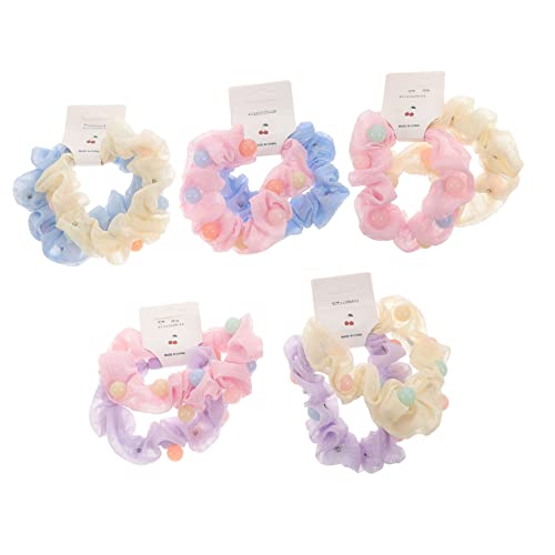 FOMIYES 10 Stücke Mesh Haar Scrunchies Pferdeschwanz- Mädchen Haar Krawatten Elastische Haar Seile Set von FOMIYES