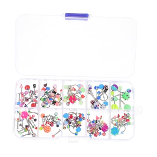 FOMIYES 110 Stück Teiliges Body Piercing Schmuck mit Zungenpiercings und Nabelringen Chirurgenstahl und Vielfältige Designs für Damen und Herren Komfortabel Tragbar und Modisch für Partys FOMIYES 110 Stück Teiliges Body Piercing Schmuck mit Zungenpiercings und Nabelringen Chirurgenstahl und Vielfältige Designs für Damen und Herren Komfortabel Tragbar und Modisch für Partys von FOMIYES