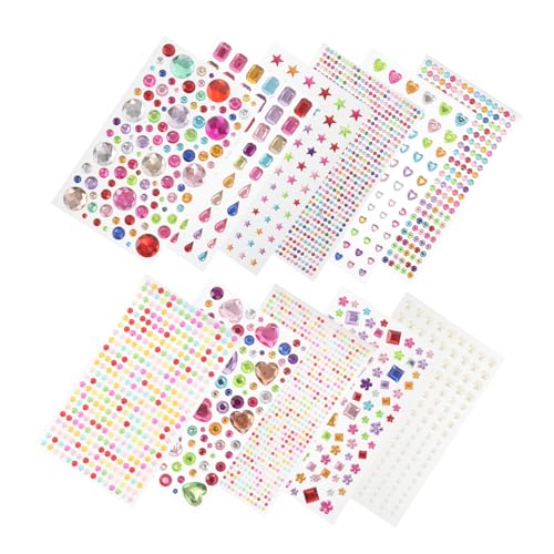FOMIYES 11blätter Bögen Acryl-strass-aufkleber Für Basteln Selbstklebende Edelstein-aufkleber Zum Schmücken Von Scrapbooking-projekten Nägeln Und Mehr Glitzersteine Für Kreative von FOMIYES