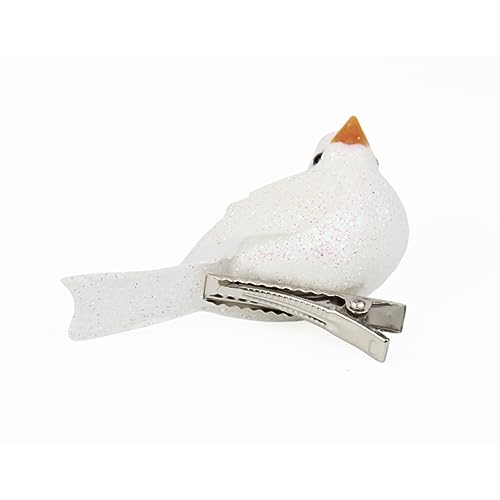 FOMIYES 12 Stk Künstliche Ornament- Clips- Vogel V?gel Auf Den Clips. Glitzervogelverzierungen Mini Niedliche V?gel Ornamente Clip Auf Baumvogelverzierungen Statue Fräulein Weiß Haar von FOMIYES