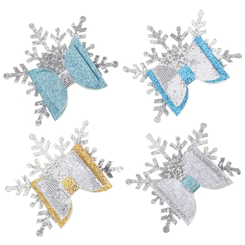 FOMIYES 12 Stk weihnachtshaarnadel ziehschleifenband seidenbänder die kinder Weihnachtsschneeflocken-Haarspangen Urlaubsparty Haarschmuck Weihnachts-Haarspangen Haarspange für Kinder von FOMIYES