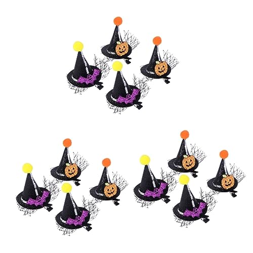 FOMIYES 12 Stk Beanie-haarspange Fledermaus Haarspangen Fascinator Haarspange Für Damen Geisterhaarspangen Hexenhut Haarspange Halloween-haarspangen Kunstleder Baby Spitzer Hut von FOMIYES