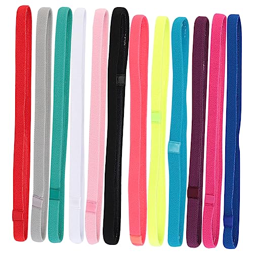 FOMIYES 12stücke Elastisches Stirnband in Bonbonfarben Yoga-haarbänder Sport-kopfbedeckung Anti-rutsch-schweißband Outdoor-stirnband Aus Weichem Dehnbarem Stoffmaterial Für Maximalen von FOMIYES