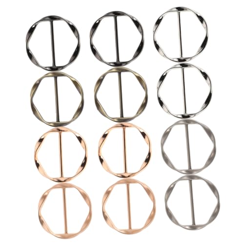 FOMIYES 12 Stück Feste Verstellbare Eckknöpfe Clips Halstuch Schieber Schalhalter Für Damen Schalringe Clip Kleidungs Cincher Clip Kleidungs Cincher Clip Kleid Cincher von FOMIYES