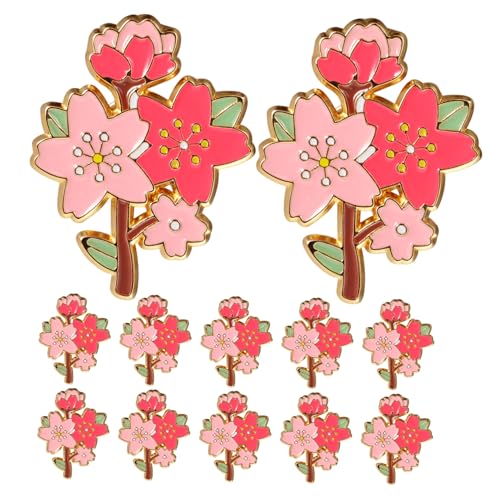 FOMIYES 12 Stück Kirschblüten Brosche Mädchen Broschen Anstecknadeln Blumenbrosche Blumenbrosche Anstecknadel Für Frauen Anstecknadeln Für Taschen Für Mädchen von FOMIYES