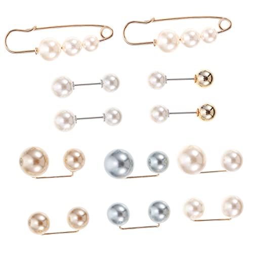 FOMIYES 12 Stück Perlen Brosche Sicherheitsnadeln Anstecker für Cardigans Röcke Vielseitige Schmuck Accessoires zur Vermeidung von Kleidungsexposition für Frauen von FOMIYES