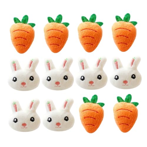 FOMIYES 12 Stück Plüsch Karotten Kaninchen Brosche für Ostern Anstecknadeln für Kleidung und Taschen Dekoration für Festliche Outfits von FOMIYES