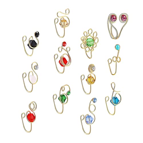 FOMIYES 12 Stück Teiliges Afrikanscher Nasenringe Rhinestone Nose für Damen nicht Durchbohrt Diy Handgemachte Schmuckstücke für Besondere Anlässe von FOMIYES