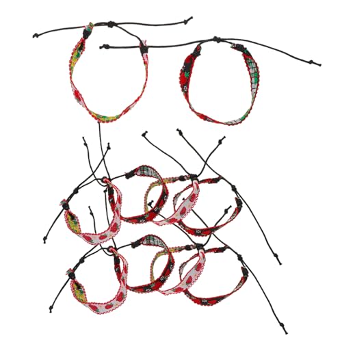 FOMIYES 12 Stück Teiliges Boho-armband Verstellbaren Handgewebten Erdbeer-motiven Weiche Atmungsaktive Baumwoll-rosenarmbänder in Bunter Ethno-optik für Damen und Mädchen Vielseitiges von FOMIYES