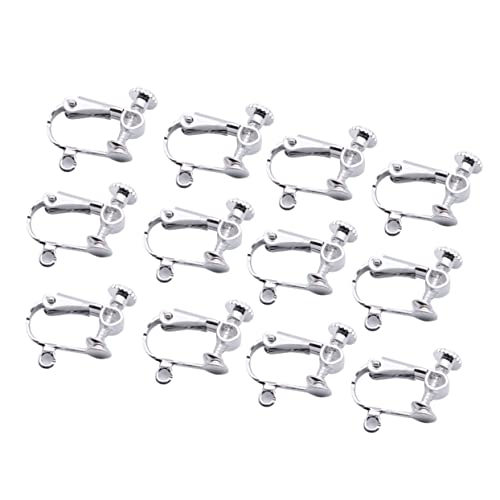 FOMIYES 12 Stück Teiliges Clip Ohrclips Silber mit Loch Leichte nicht Gepiercte Ohrschmuck Komponenten für Mädchen Vielseitig Tragbar bei Alltag Party Schule und Reise von FOMIYES