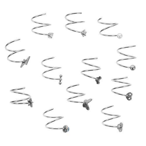 FOMIYES 12 Stück Teiliges Doppelte Spirale Nasenringe aus Leicht und Hautfreundlich für Einzelne Nasenpiercings Komfortabel und Nasenhoops als für Damen von FOMIYES