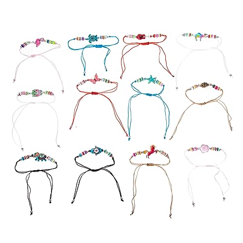 FOMIYES 12 Stück Teiliges Einstellbare Tierarmbänder Polymer für Frauen Perfektes Strand Modisches Accessoire Armband oder Fußkettchen von FOMIYES