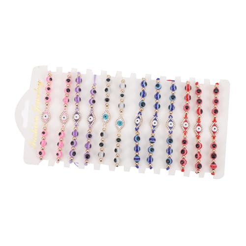 FOMIYES 12 Stück Teiliges Evil Eye Armband Handgefertigte Schmuckketten für Frauen Augen Perlenarmbänder Leicht Hautfreundlich für Freundin Mutter Teenager von FOMIYES