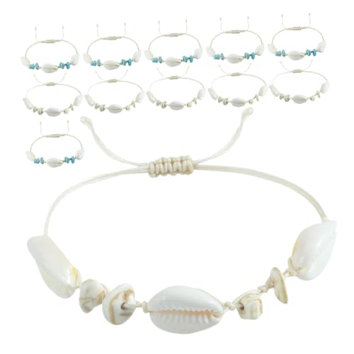 FOMIYES 12 Stück Handgewebtes Muschelarmband Und Fußkettchen Für Frauen Verstellbar Aus Garn Strandarmband Im Boho Stil Für Besondere Anlässe Handgefertigter Schmuck von FOMIYES